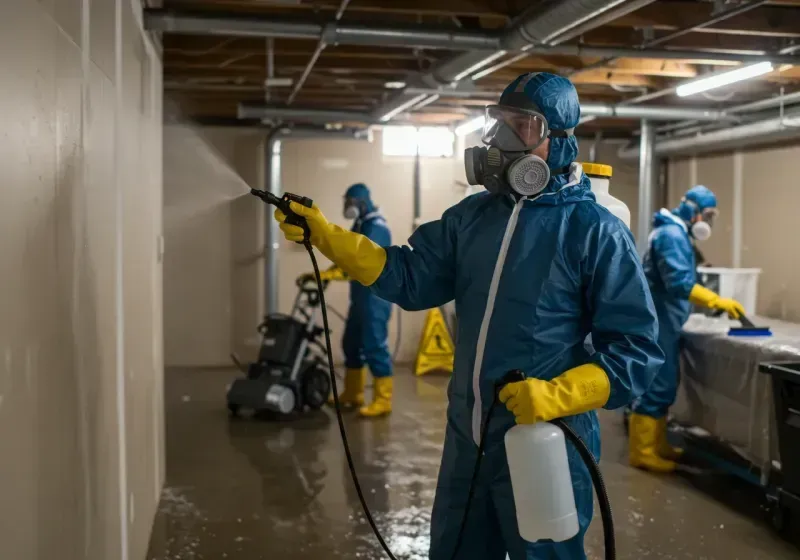 Basement Sanitization and Antimicrobial Treatment process in Walton County, FL