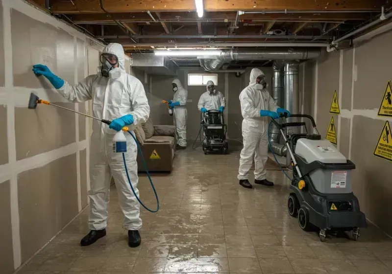 Basement Moisture Removal and Structural Drying process in Walton County, FL